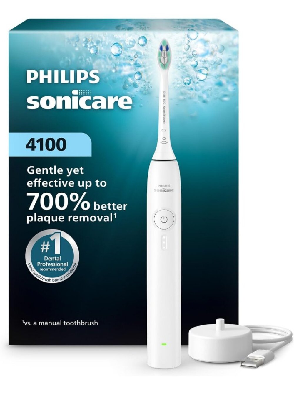 Rechargeable Electric Toothbrush with 1 Brush Head - Sonic Cleaning Technology